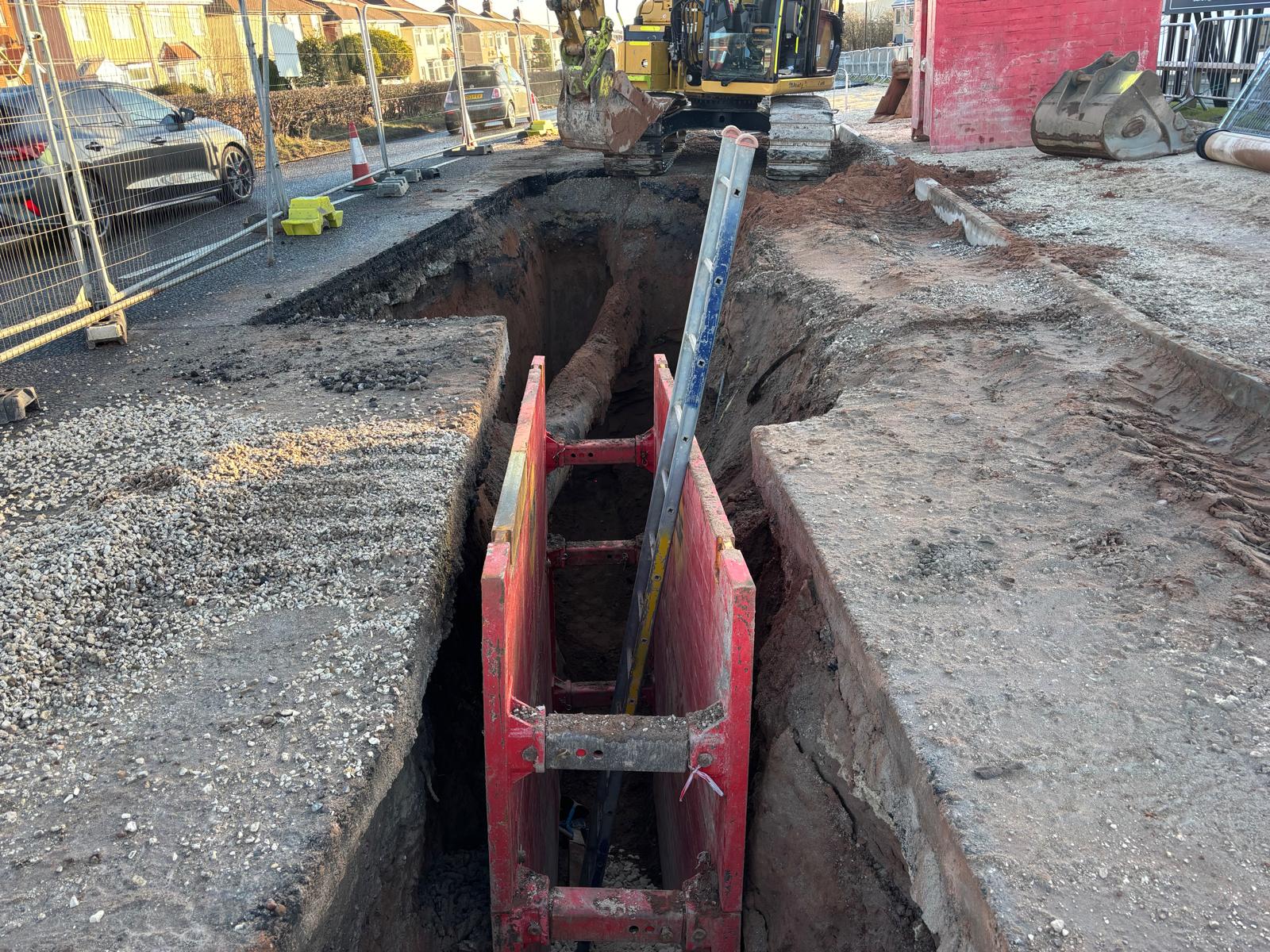 Highway construction work